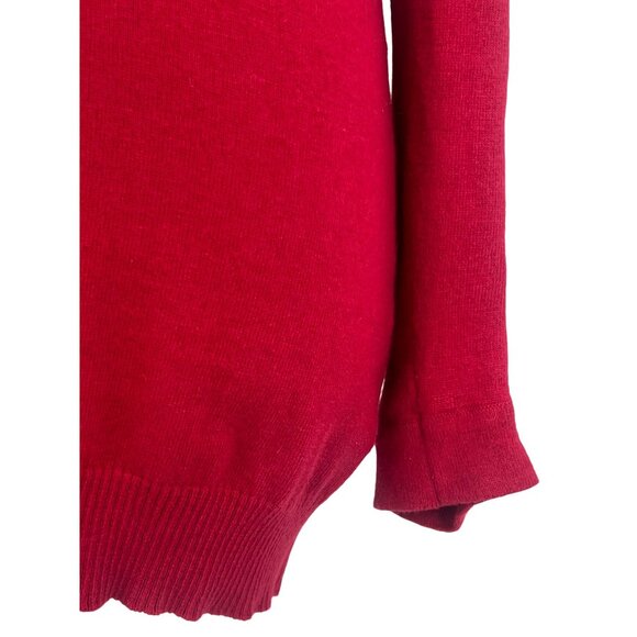 Vtg 90s Y2K F21 Red Angora Cold Shoulder Caged Ladder Sweater | Grunge Baddie S - Picture 4 of 16